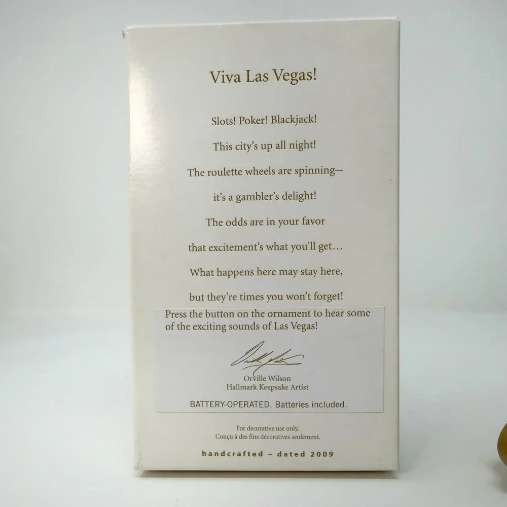 Hallmark Keepsake 2009 Las Vegas Magic Sound Ornament Welcome Sign w/ Box